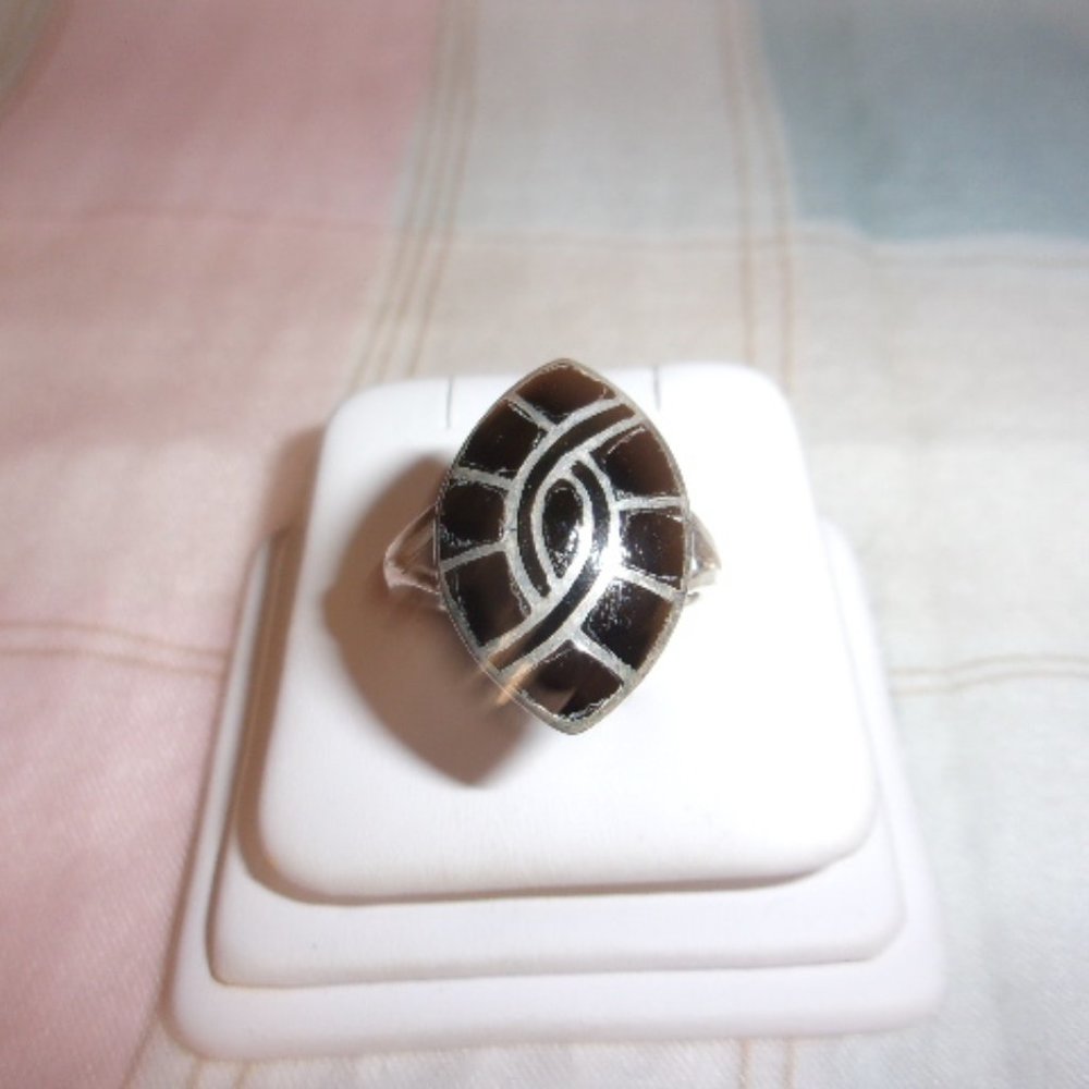 Sterling Silver Black Enamel design